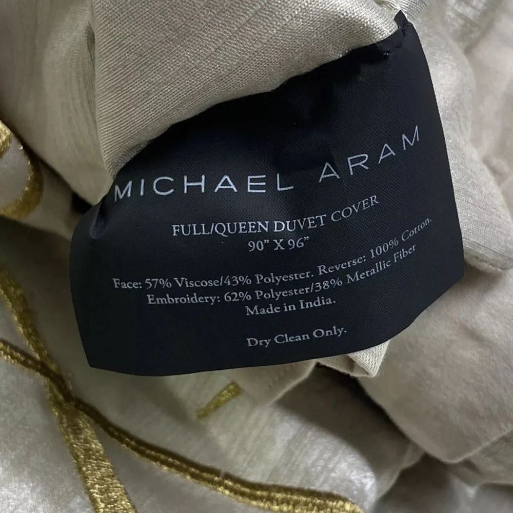Michael Aram Iris Duvet Cover Linen Full / Queen New